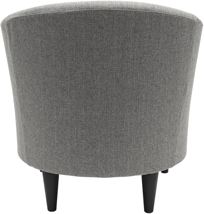 Pemberly Row Traditional Polyester Fabric Club Chair Gray Finish 32 H x 30.5 W x 27.5 D Padded Seat Classic Design Accent Chair for Living Room or Bedroom