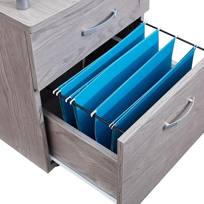 Rolling Glass Top File Cabinet Mobile Filing Cabinet w/Lock 5 Smooth Casters &amp Hanging File Drawers for Home OfficeCompact Printer Stands Storage Organizer w/Spacious Storage Space for A4/Legal
