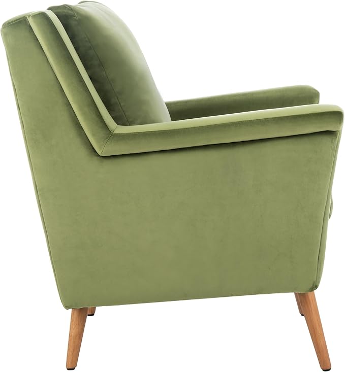 Safavieh Home Astrid Navy and Natural Oak Mid-Century Arm Chair