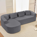 PUREMIND 98 L Shaped Sectional Couches for Living Room Boneless Comfy Modern Sofa Cloud Sectional Modern Sleeper Couch with Chaise for Bedroom Apartment No Assembly Required (Dark Grey)