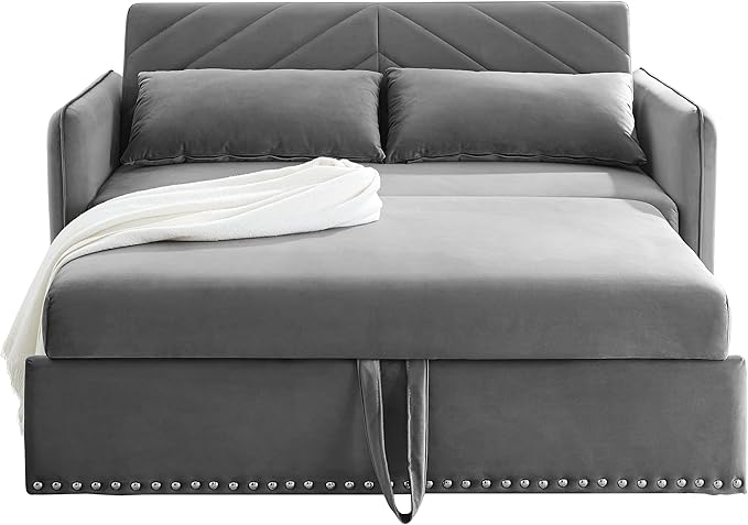 Goohome 2 in 1 Convertible Sofa Pull BedRecliner Futon Sofá Chair Loveseat Sleeper for Living RoomSmall Apartment C-Grey a