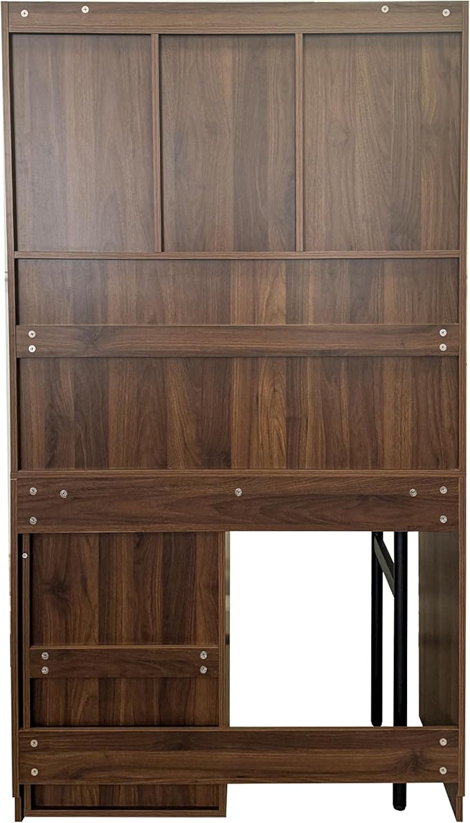 Modern Home Office Computer Desk with Hutch Office Table with Drawers and Storage CabinetMDF+Wood Study Desk for OfficeStudy Room