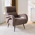 Corduroy Accent Chairs for Living Room Tufted High Back Reading Chairs for Bedroom Mid-Modern Comfy Upholstered Armchairs for Bedroom Reading Nook Apartment Brown