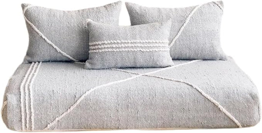 arabicsofa Moroccan Style Colorful Floor Couches – Handmade Modular Floor Cushions (Light Grey 26 7 ft Floor Sofa)