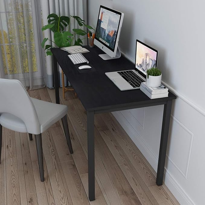 SogesPower 63 inches Computer Desk Study Table PC Laptop Office Desk Workstation for Home Office Black