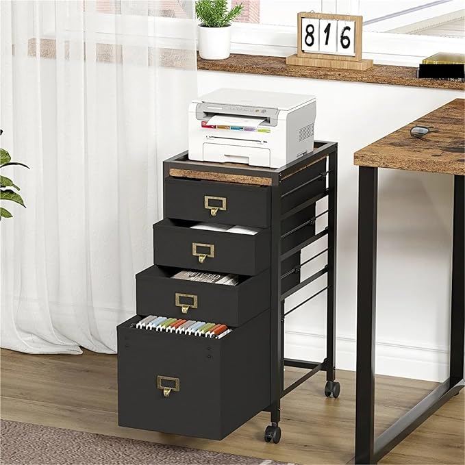 Mobile File Cabinet 3 Drawer Metal Filing Cabinet with Lock Mobile Under Desk Storage for Home Office Fully Assembled