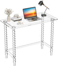 Acrylic Desk Computer Laptop Table Writing Desk Console Entrance Table for Home Office Study Desk (Clear 39.4“W×19.7”D×29.5“H)