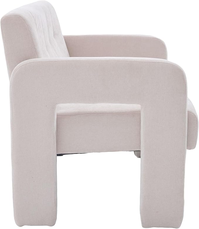 Nordic Modern Double Armchair Living Room &amp Bedroom Compact Upholstered Sofa Leisure Sofa Comfortable Seating with Dual Armrests Can be paired with a single chair for Living RoomBedroom (BEIGE)