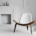 OAKHAM Comfy Shell Chair Mid Century Modern Accent Chair for Living Room and Bedroom with Protective Foot Pads Ergonomic (Oak Brown)