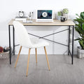 47.2“W x 23.6”D x 29.6“H Metal Frame Home Office Writing Desk - Oak &amp Black