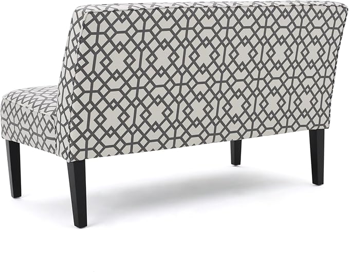 50'' Loveseat Sofa Modern Two-Seater Compact Upholstered Sofa for Small Space Bedroom Hallway Bench Geometric Pattern.