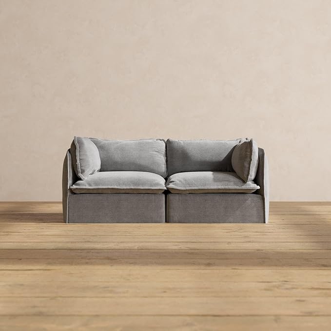 Anabei Modular Washable 2-Seater in Ash | Deluxe+ Seat | Cloud Pillow