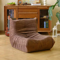 N&ampV Fireside Floor Sofa- Mid-Century Modern Armless Lounge Chair with Premium Soft Corduroy Fabric Plush Foam Cushion Accent Chair for Living Room Bedroom &amp Office (Brown)