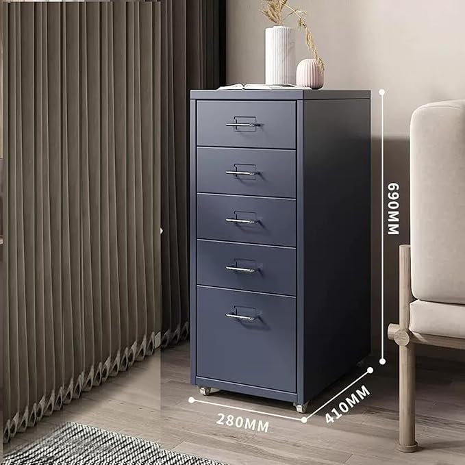File Cabinet Multilayer Tin Cabinet Household Storage Narrow Storage Cabinet File Cabinet Office Drawer Cabinet (Color : Grey)