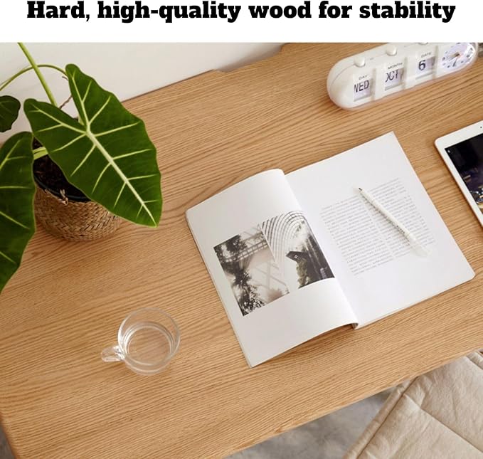 100% Solid Oak Wood Home Office Desk Writing Computer Desk with Drawer for Home Office Sturdy Writing Workstation 39