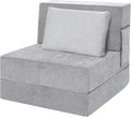 Sofa Bed Foldable Mattress Folding Sleeper Sofa Chair Bed Floor Mattress with Pillow for Living Room Home Office (Light Gray Single)