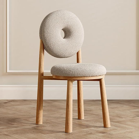 Modern Accent Office Chair - Vanity Chair Lambswools Living Room Chair Dining Chairs Midcentury with Backrest - for Living Room Bedroom Office Dining (Color : Light Gray Size :