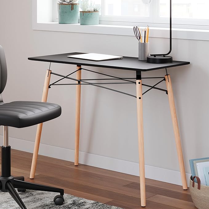 Signature Design by Ashley Jaspeni Industrial Home Office Desk Black &amp Light Brown
