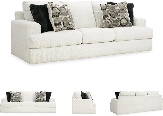 Signature Design by Ashley Karinne Coastal Sofa with Non-skid Legs White