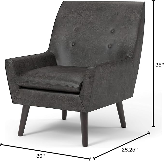 HOMES: Inside + Out Sayburke Mid-Century Modern Tufted Fabric Upholstered Accent Chair with Removable Cushion for Living Room Bedroom ‎Light Gray