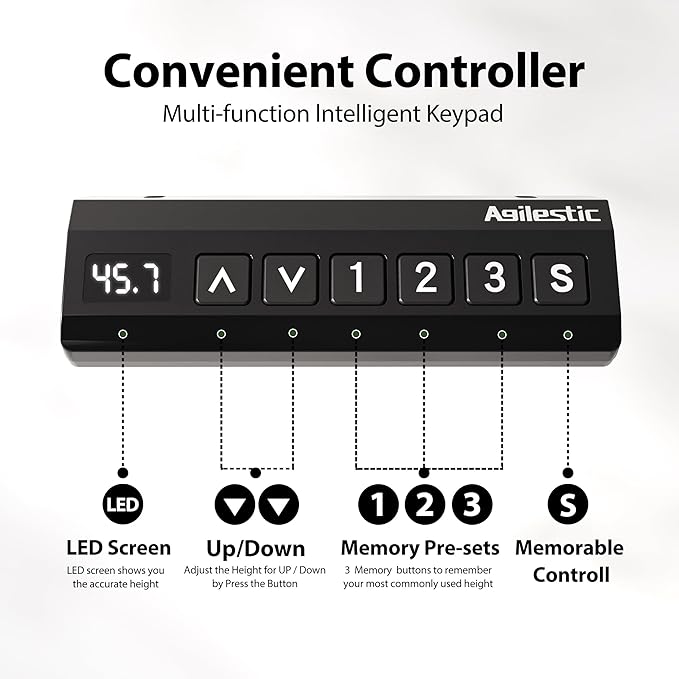 Agilestic L-Shaped Electric Standing Desk 63x55 Inch Ergonomic Adjustable Height Desk with Storage Stand Up Corner Desk Sit Stand Computer Table Power Outlet &amp LED Lights Office Table Dark Wal