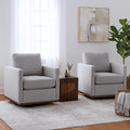 Chenille Swivel Chairs Set of 2 30.7 W Modern Accent Single Sofa Armchairs for Office Living Room Bedroom Light Gray.