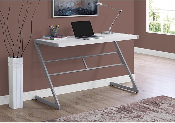 Computer Desk Modern &amp Contemporary Home Office Workstation for Laptops Compact 48 White Laminate Desk