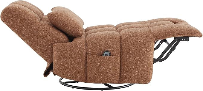 Watson &amp Whitely Oversized Power Recliner Chair for Adults Swivel Rocker Recliner Chair with Lumbar Support Ultra-Comfy Glider Recliner for Living Room Theater Seating Single Sofa Terracotta