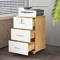 Desktop Storage Box with Drawers - Mobile File Cabinets for A4 Size Office Supplies Storage Box Wooden Nightstand Office Document Cabinet Storage CabinetG