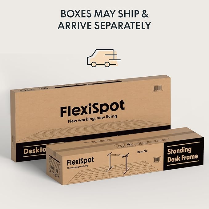 FLEXISPOT 60x24 One-Piece Electric Standing Desk 1 Thick Seamless Desktop for Home Office Study &amp Multi-Monitor Setup Black Walnut