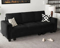 Belffin Velvet Modular Sofa Couch 3 Seater Sofa Couch for Living Room Black