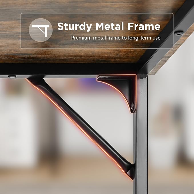 FDW 32 inches Office Small Computer Desk/Home Office Desk/Study Student Writing Desk/Modern Simple Style DeskBrown