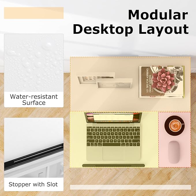Giantex Mobile Standing Desk Height Adjustable Stand Up Table with Wheels &amp Tilting Tabletop Rolling Laptop Cart Computer Workstation for Standing or Sitting Home Office Sit Stand Desk (White)