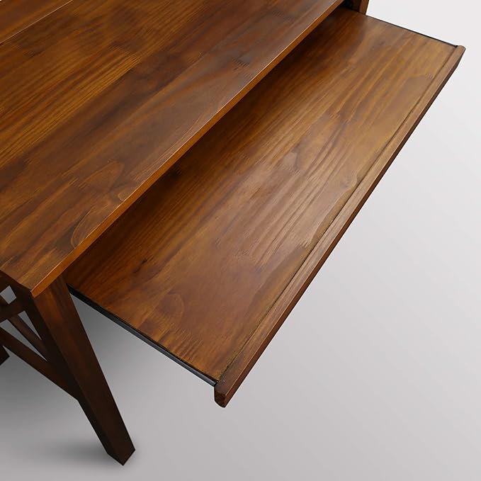 Montego Folding Desk with Pull-Out-Warm Brown