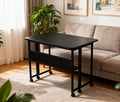 31.5 Inch Folding Computer Desk with Storage Shelf Small Foldable Computer Desks for Small Space Portable Writing Table for Home Office Bedroom Dorm Room Apartment Easy Assembly