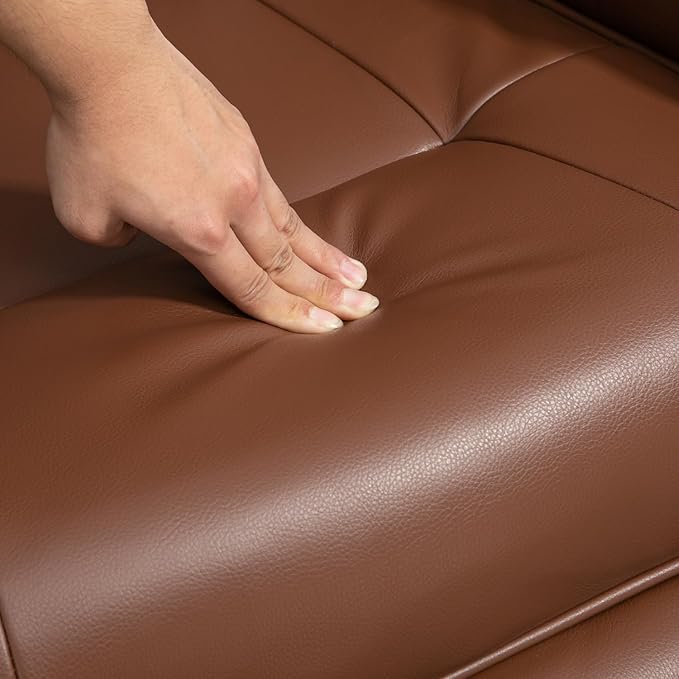 Faux Leather Manual Recliner Adjustable Swivel Lounge Chair with Footrest for Living Room