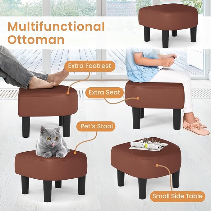 Swivel Chair with Ottoman Modern Barrel Accent Chairs with Removable Seat Cushion Comfy Single Sofa Lounge Armchair Upholstered Round Club Reading Chair for Living Room Bedroom Office