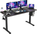 Soohow Electric Standing Desk 55 * 24 Inches Adjustable Computer Gaming Desk Stand up Office Desk for Home Office Bedroom Splice Board Dark Grey and Black