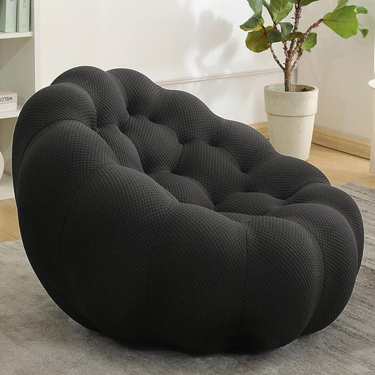 Bean Bag Chairs for Adults/Teens Reading Corner Chair Orange Beanbag Chair for Bedroom Living Room Small Comfy Chairs for Living Room Small Space No Assembly Required (Black)