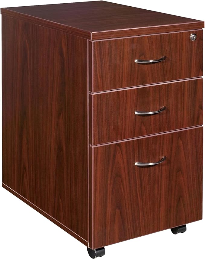 Lorell Mobile Pedestal Box/Box/File 16 by 22 by 28-1/4-Inch Mahogany