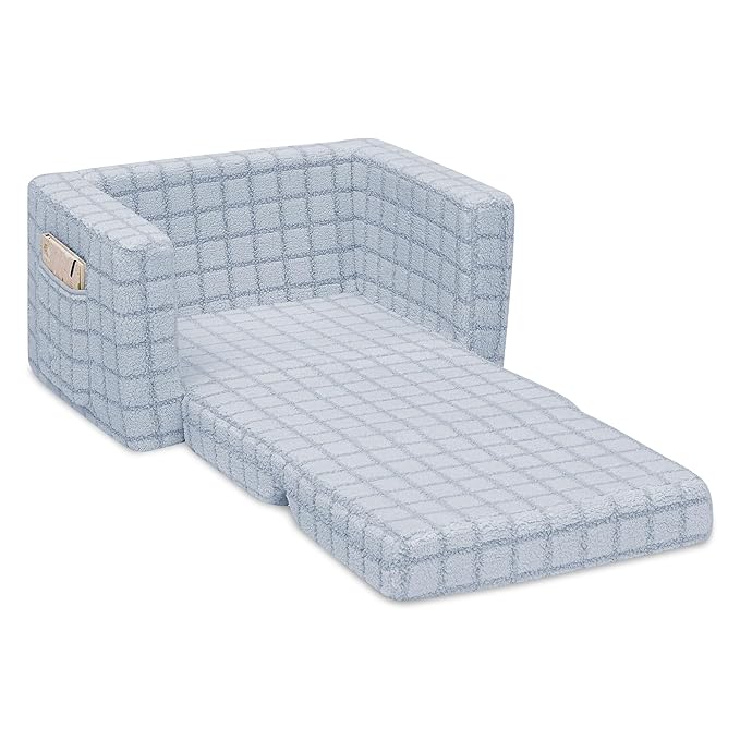 Delta Children Checkered Cozee Flip-Out Chair Blue