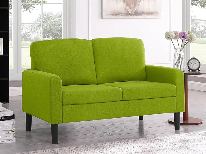 BEEY Small Couches for Small Spaces 53 Loveseat Sofa for Bedroom Modern 2-Seater Couch with Button Tufted Back Comfortable Love Seat for Bedroom Apartment Living Room Office - Green