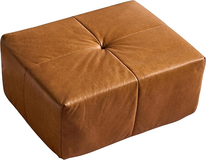 37 Faux Leather Modern Modular Sectional Sofa Footrest &amp Extra Seat Cloud Couch No-Assembly Living Room Couch Brown