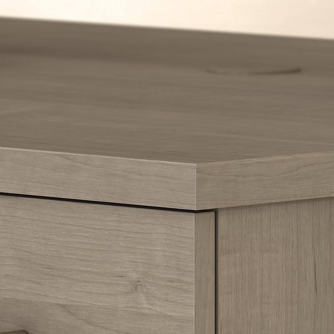 Bush Home 60-inch Home Office Desk with Drawers Large Computer Table with Storage Transitional Style Somerset Collection Ash Gray