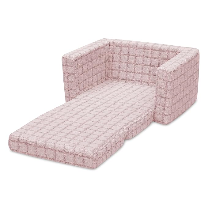 Delta Children Checkered Cozee Flip-Out Chair Pink