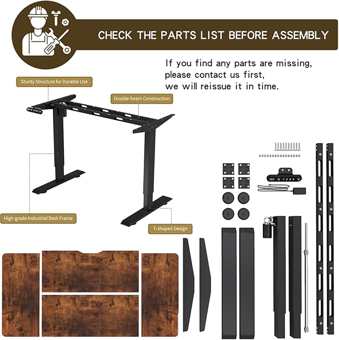Electric Standing Desk 55 x 24 Inch Height Adjustable Desk Sit Stand Desk with Type-C Charging and Memory Preset Computer Desk for Home Office (Brown Leopard)