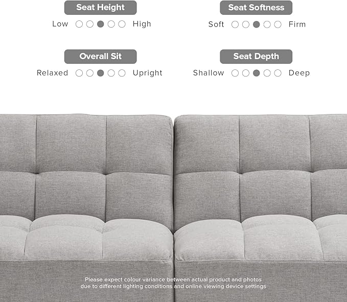 mopio Aaron 76.8 Couch Small Futon Sofa Bed Sleeper Loveseat Mid Century Modern Futon Couch Sofa Cama Couches for Living Room Bedroom (Light Gray Fabric)