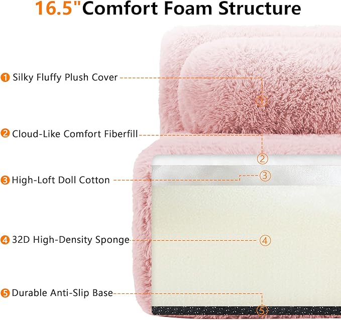 80.3 loveseat Sectional Couches for Living Room - Cloud Modular Couch Boneless Plush Sofa with Deep Seat &amp Support Pillow - Pink