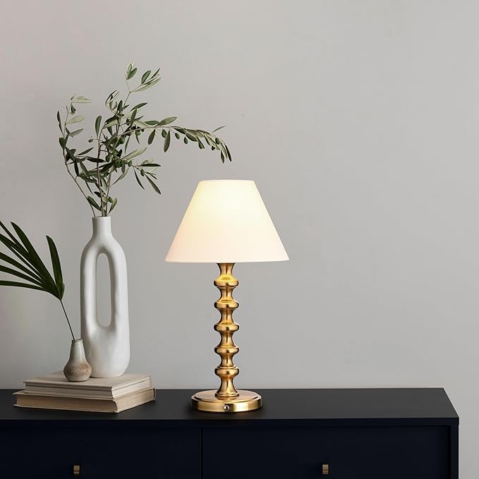 O'Bright Ember Rechargeable Table Lamp (Antique Brass_Baluster)