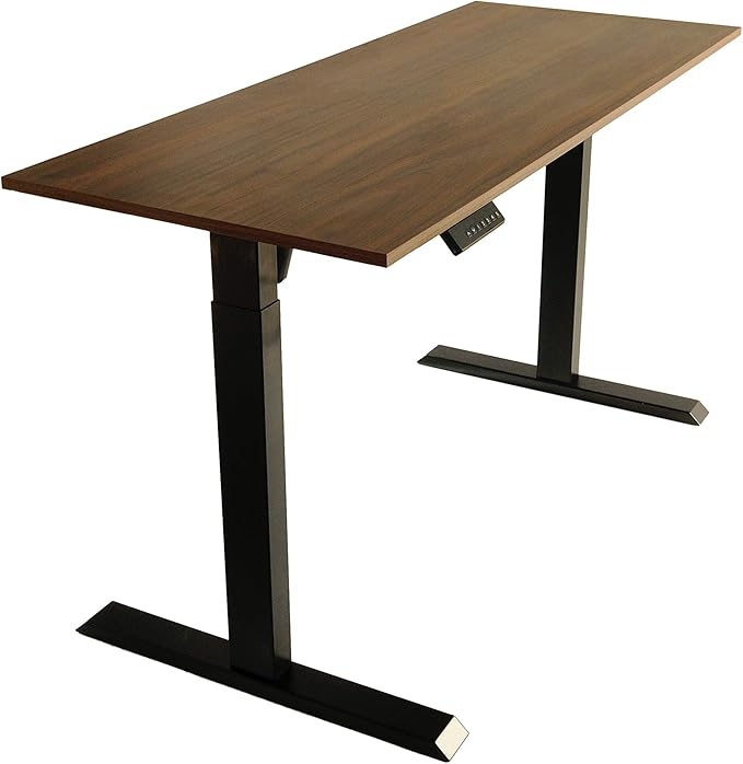 TechOrbits Electric Standing Desk Frame - Two Leg Motorized Stand Up Desk Base - Sit Stand Desk with Memory Settings and Telescopic Height Adjustment (Black)